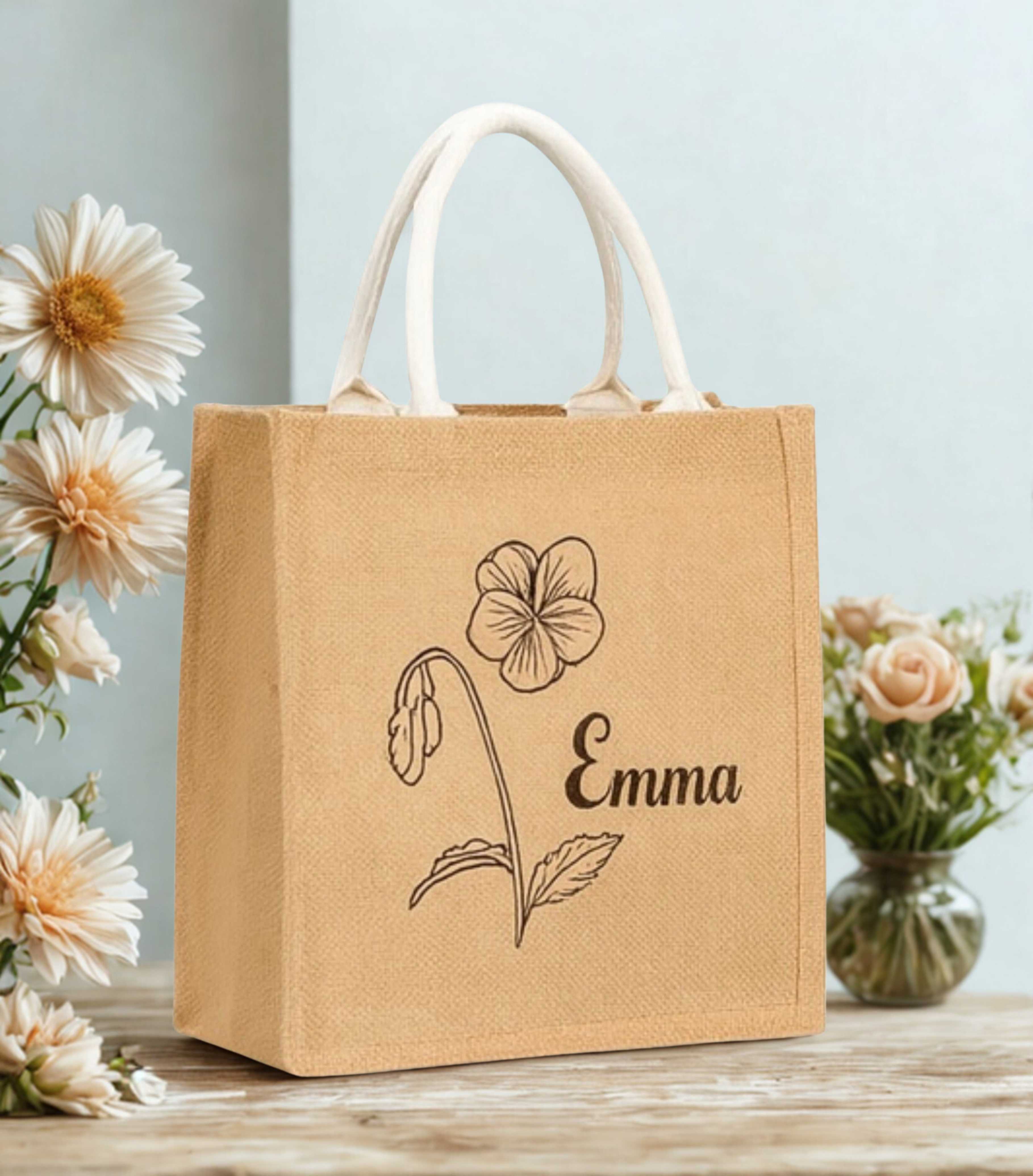 Jute printed bag J-029